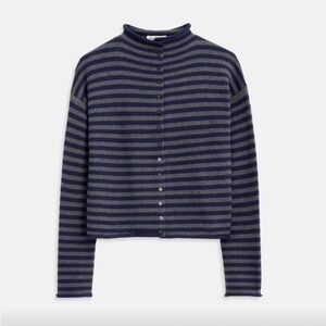 Alex Mill Navy and Gray Striped Cardigan